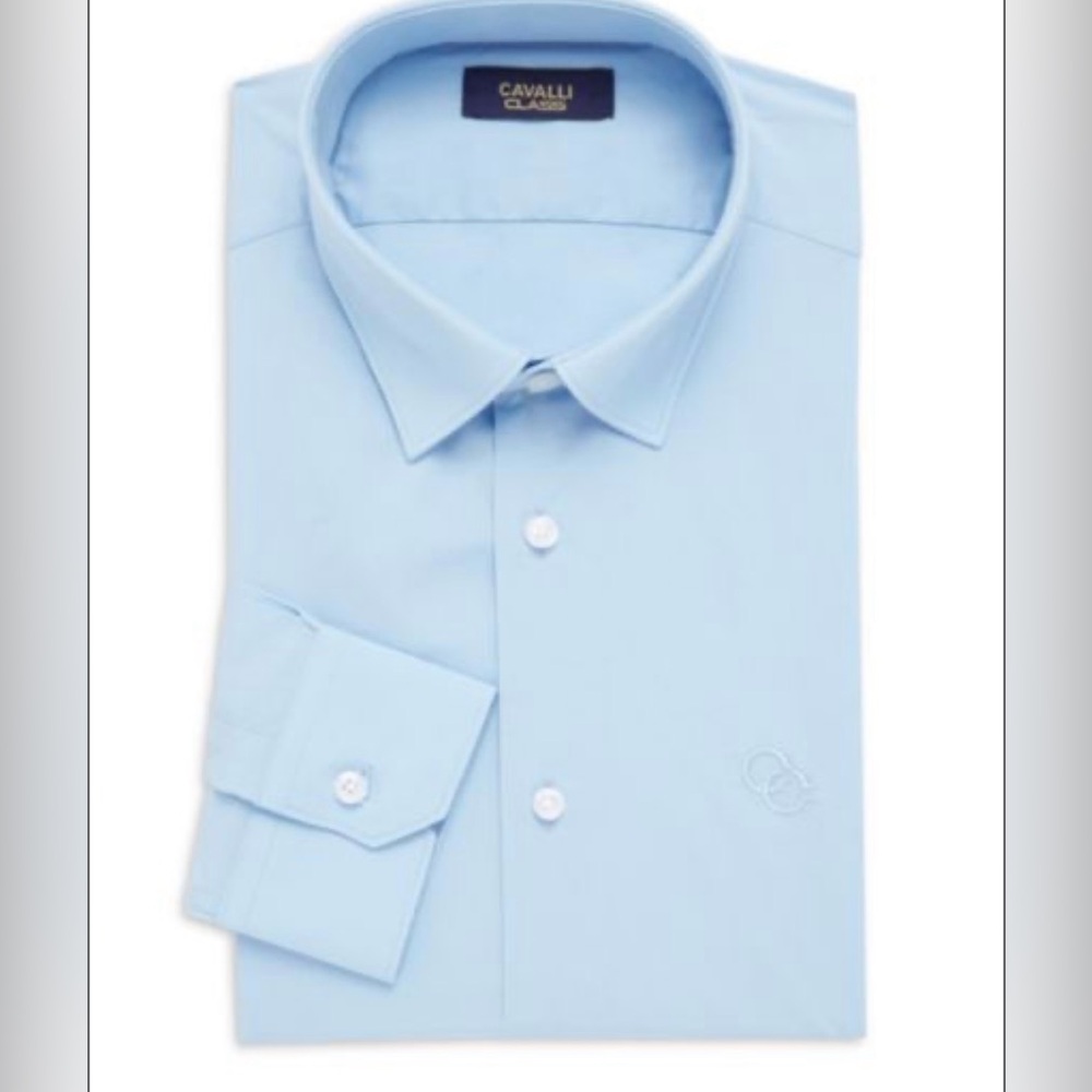 Cavalli Class Slim Fit Logo Dress Shirt